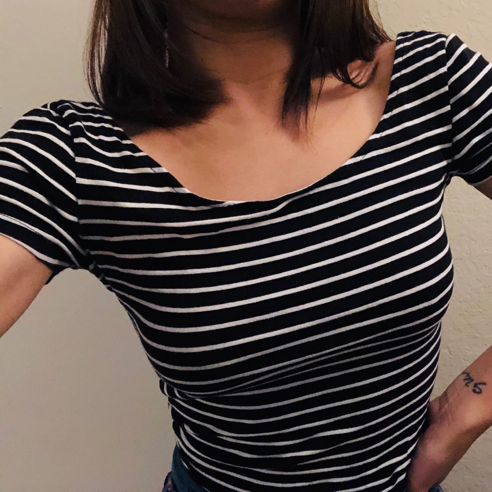 American Eagle Striped Crop Top